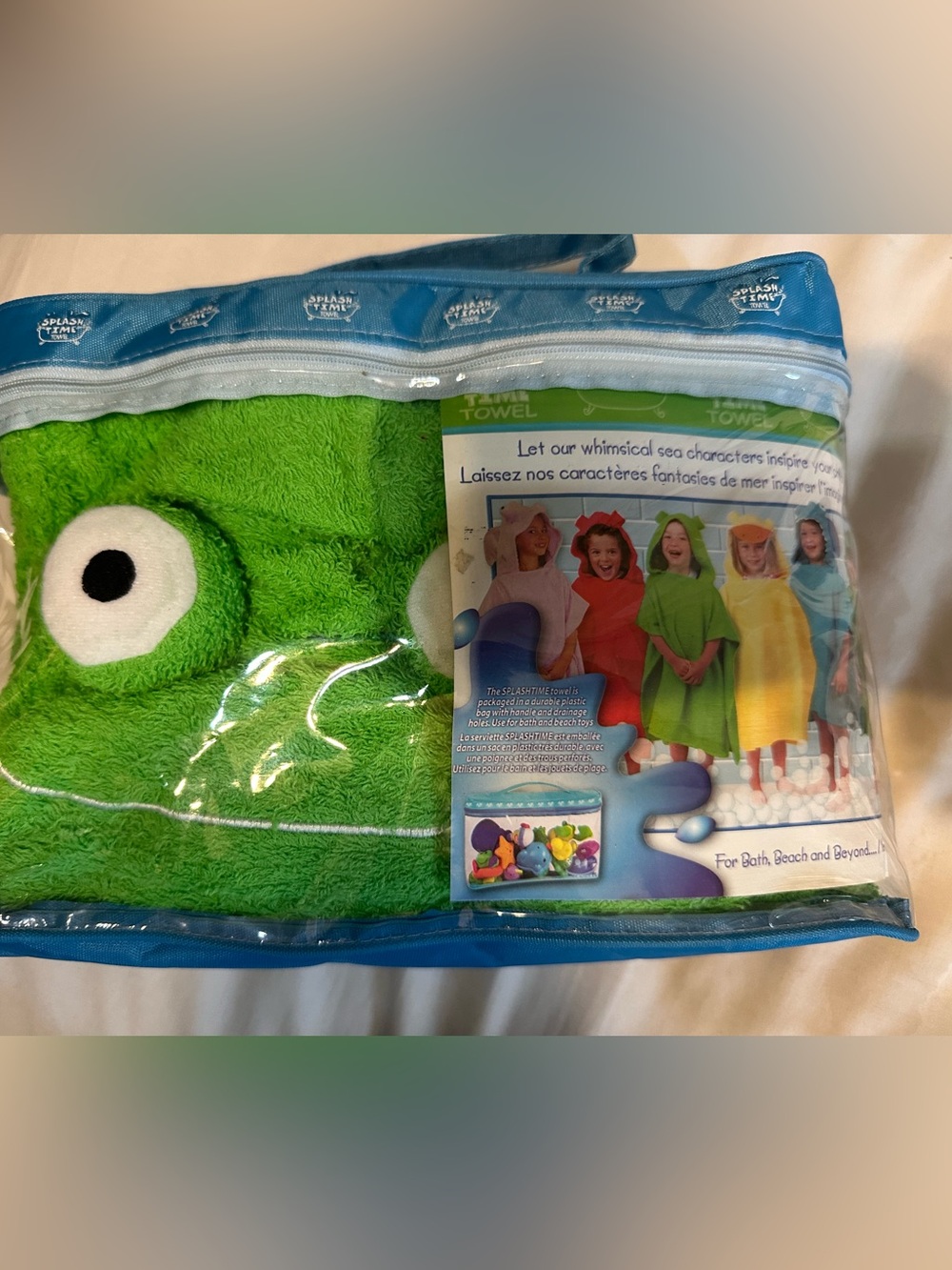 Splash time towel Green Monster Hooded Kids Towel Poncho